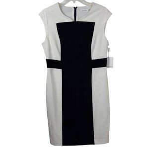 Calvin Klein | Dresses | Calvin Klein New Career Sheath Dress Size Color Block Ivory Cream Black Midi | Poshmark Calvin Klein | Dresses | Calvin Klein New Career Sheath Dress Size Color Block Ivory Cream Black Midi | Poshmark